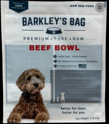 Barkley's Bag Beef Bowl Dog Food Perspective: front