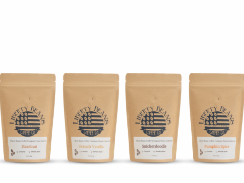Liberty Blend 4-Pack Flavored Coffee Ground, 4 Oz of Medium Roast Ground Coffee per Bag Perspective: front