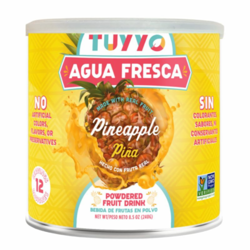 Tuyyo Pineapple Pina Agua Fresca Powdered Fruit Drink Mix Perspective: front