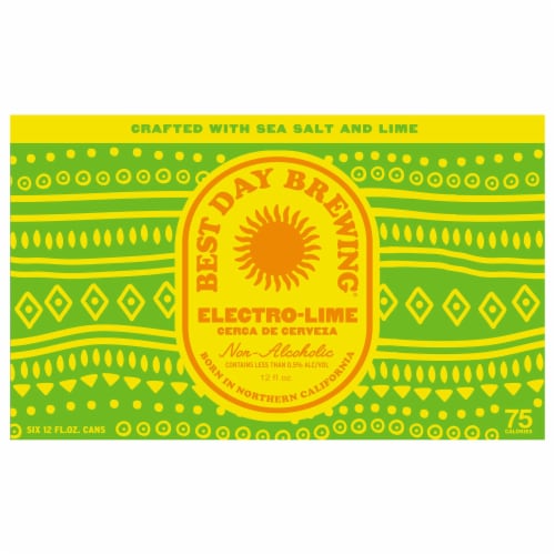 Best Day Brewing® Electro-Lime Non-Alcoholic Beer Can Perspective: front
