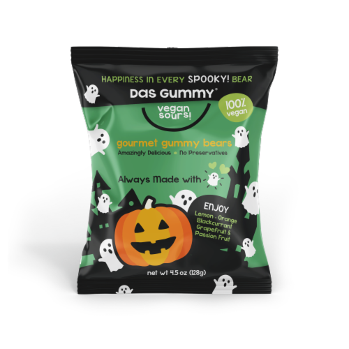DAS GUMMY® Halloween Vegan Sour Gourmet Gummy Bears Perspective: front