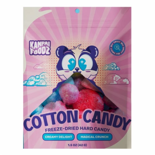 Kanpai Foodz Cotton Candy Freeze-Dried Hard Candy Bag Perspective: front