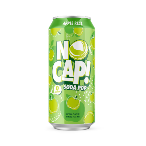 No Cap! Soda Pop Apple Riz Zero Sugar Perspective: front