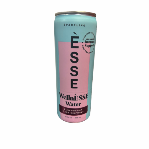 Esse Sparkling Wellnesse Elderberry Passionfruit Water Can Perspective: front