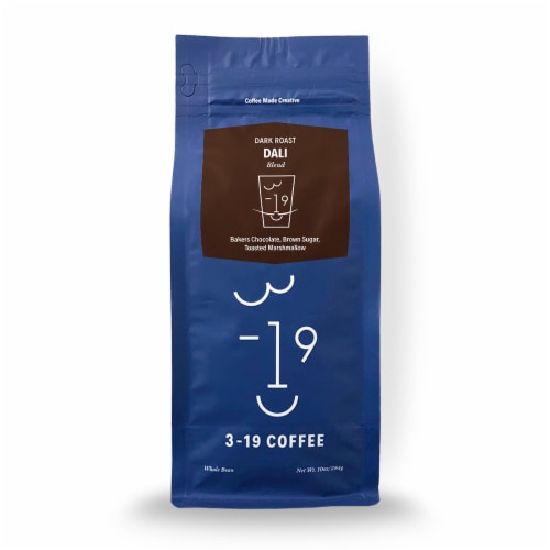3-19 Coffee Dali Blend Dark Roast Whole Bean Coffee Perspective: front