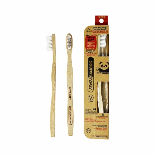 Senzacare Ultra Soft Bristle Eco Friendly Bamboo Toothbrush Perspective: front