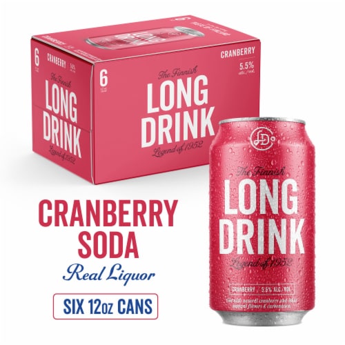 The Long Drink Company Cranberry Cocktail Can Perspective: front