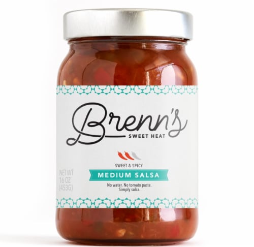 Brenn's Sweet Heat Medium Salsa Perspective: front
