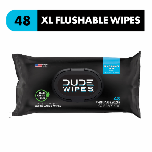 DUDE Wipes® XL Unscented Flushable Wipes Perspective: front