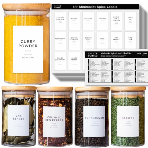 Large Spice jars + Labels