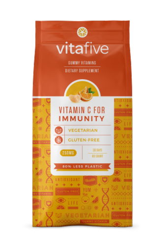 vitafive Vitamin C for Immunity Gummies Perspective: front