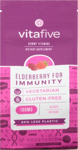 vitafive Elderberry for Immunity Gummies 60 Count Perspective: front