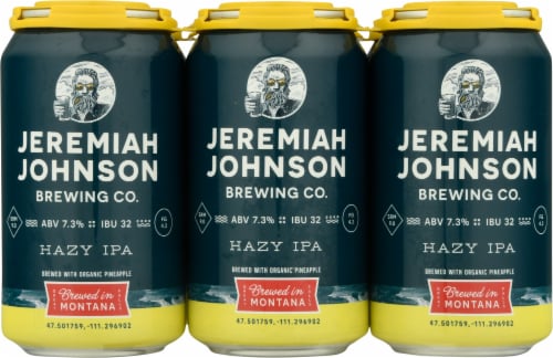 Jeremiah Johnson Brewing Co. Hazy IPA Beer Perspective: front