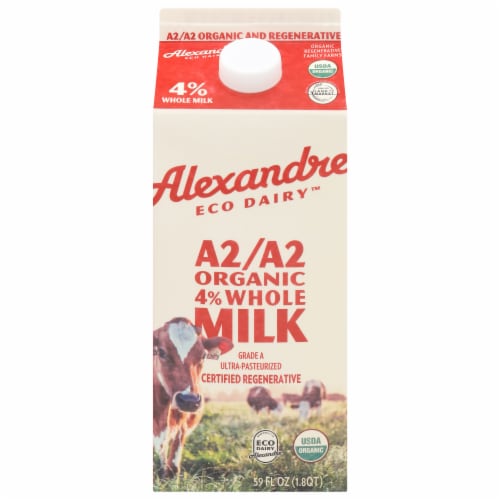 Alexandre Family Farm A2 Organic 4% Whole Milk Perspective: front