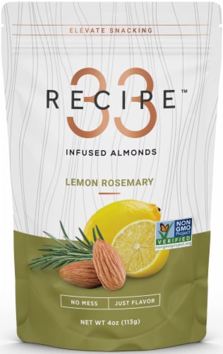 RECIPE 33™ Lemon Rosemary Infused Almonds Perspective: front