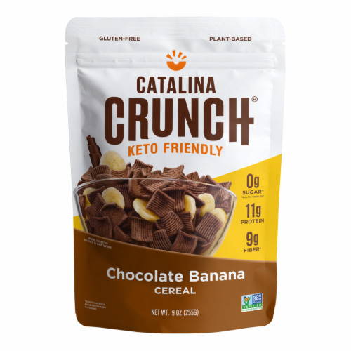 Catalina Crunch Chocolate Banana Keto Friendly Cereal Perspective: front