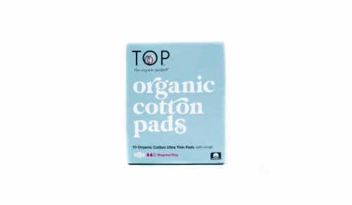 TOP Regular Absorbency Organic Cotton Ultra Thin Period Pads with Wings Perspective: front