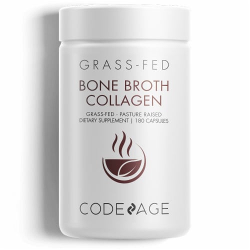 Codeage Bone Broth Collagen Dietary Supplement Capsules Perspective: front