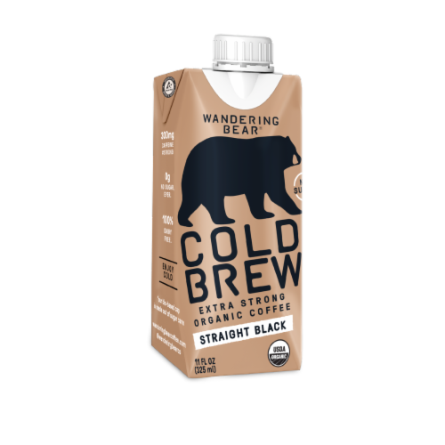 Wandering Bear® Organic Straight Black Cold Brew Coffee Perspective: front