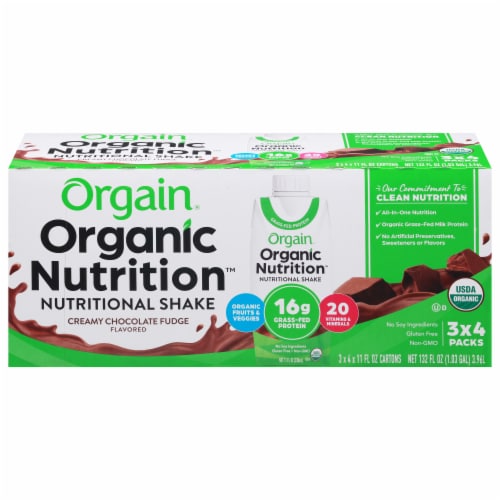 Orgain Grass Fed Clean Protein Shake, Creamy Chocolate Fudge