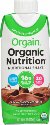 Orgain Organic Nutrition Creamy Chocolate Fudge Shake Perspective: front