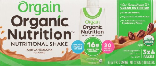 Orgain Iced Café Mocha Organic Nutritional Shake Perspective: front