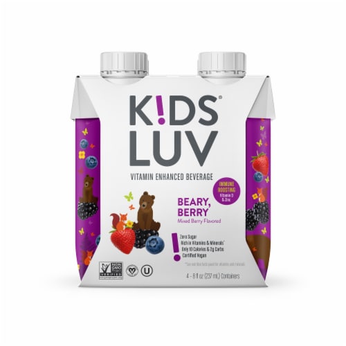 KidsLuv® Zero Sugar Beary Berry Vitamin Enhanced Kids Beverage Perspective: front