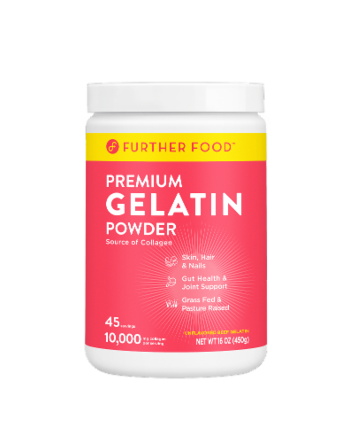 Further Food™ Premium Unflavored Gelatin Powder 10000mg Perspective: front