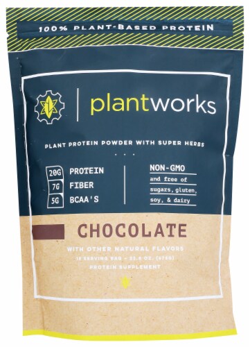 Plant Works Chocolate Plant Protein Powder Perspective: front