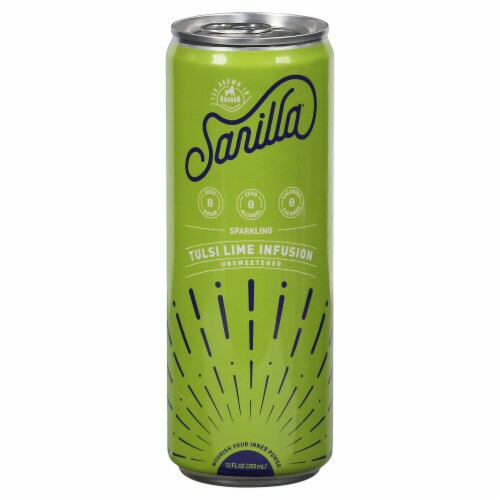Sarilla Sparkling Unsweetened Tulsi Lime Infusion Perspective: front