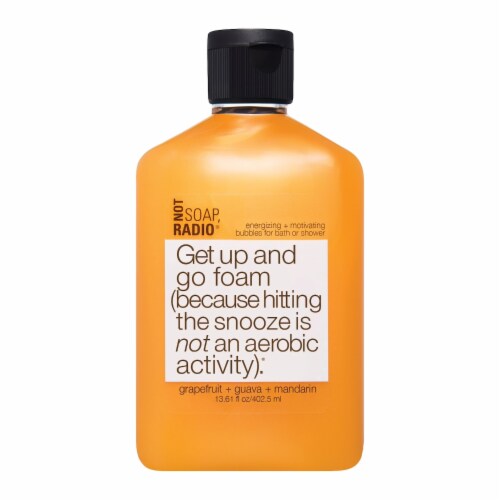 Not Soap, Radio Get Up and Go | Mandarin Grapefruit | Foam Bath Shower Gel Perspective: front