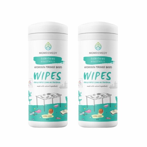 MomRemedy All Purpose Cleaning & Stain Removing Hydrogen Peroxide Wipes Perspective: front