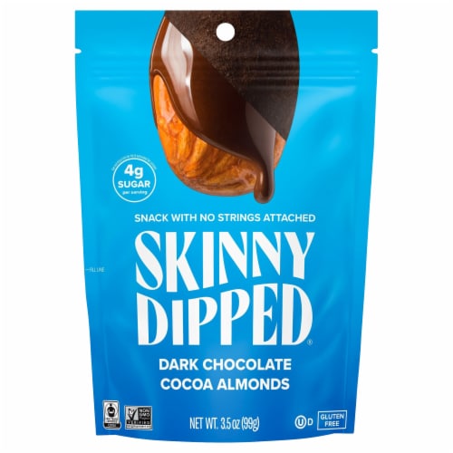 SkinnyDipped Almonds® Dark Chocolate Cocoa Covered Almonds Perspective: front
