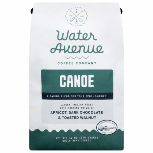 Water Avenue Canoe Medium Roast Whole Bean Coffee Perspective: front