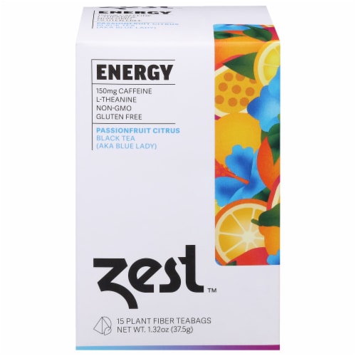 Zest Tea Energy Tea Blue Lady Black Tea Perspective: front
