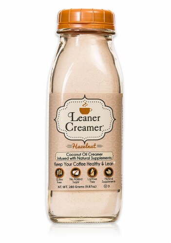 Leaner Creamer Hazelnut Coconut Oil Creamer Perspective: front