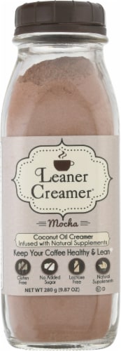Leaner Creamer Mocha Coconut Oil Coffee Creamer Perspective: front