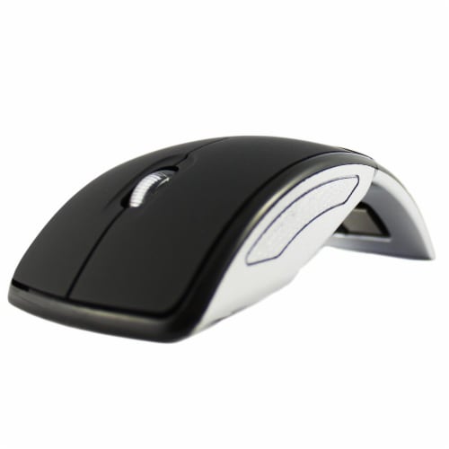 SANOXY 2.4GHz Wireless Folding Foldable Arc Optical Mouse w/USB Receiver for laptop, PC Perspective: front