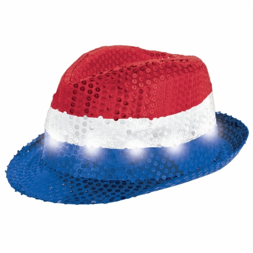 Patriotic Light Up Fedora Hat Perspective: front