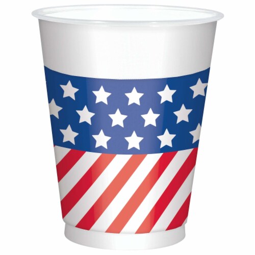 Patriotic Printed Plastic Cups Perspective: front