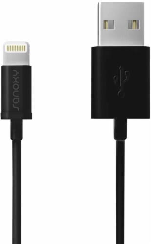 SANOXY MFi Certified Lightning to USB A Cable 3.3-Feet/1m Perspective: front