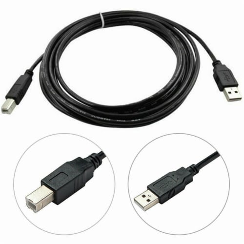 Printer Cable USB 2.0 A to B A Male to B Male Compatible with HP Cannon Epson Dell Brother Perspective: front