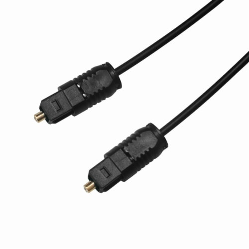 Gold TOSLink Fiber Optical Optic Digital Audio Cable SPDIF Sound Bar Cord (15 ft) (1.5 FT) Perspective: front