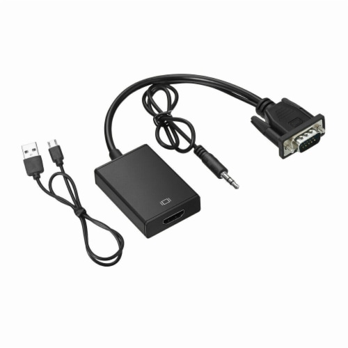 Conversor Vga A Hdmi Con Audio Adaptador Cable Tv Hd 1080p