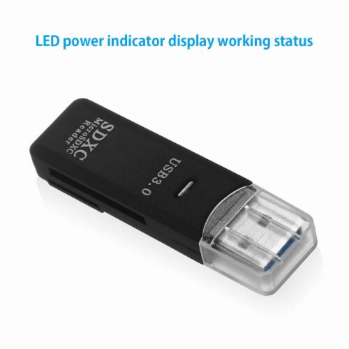 USB 3.0 2 in 1 HighSpeed Memory Card Reader Adapter for Micro SD SDXC TF T-Flash Perspective: front