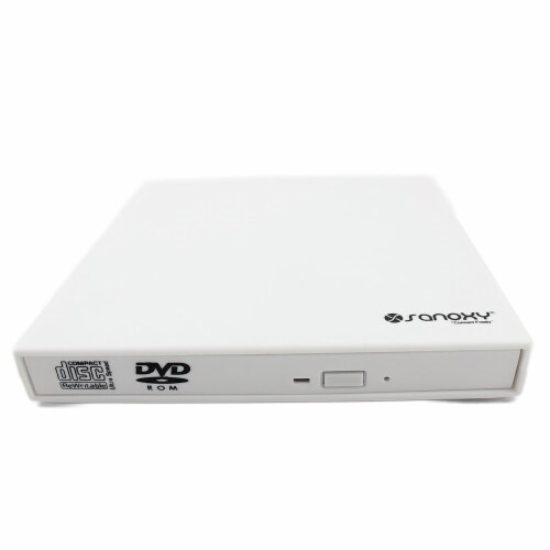 SANOXY USB 2.0 Slim External DVD ROM CD-RW Combo Portable Drive (BLACK) Perspective: front