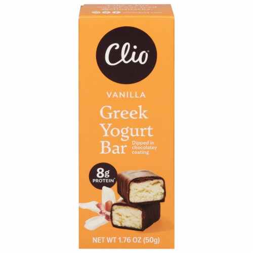 Clio® Chocolate Wrapped Vanilla Greek Yogurt Bar Perspective: front