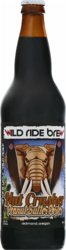Crux Fermentation Project Wild Ride Nut Crusher Peanut Butter Porter Beer Single Bottle Perspective: front