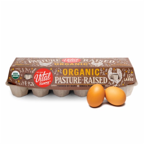 Vital Farms® Pasture-Raised Large Brown Organic Eggs Perspective: front
