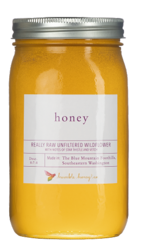 Humble Honey Co. Really Raw Unfiltered Wildflower Honey Perspective: front